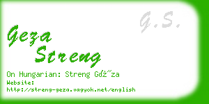 geza streng business card